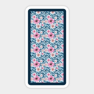 Pink and Blue Floral Pattern Sticker